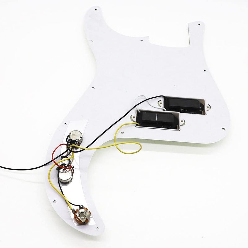 ROZILO White 3 Ply Pre-wired Bass Pick Guard Loaded P Bass Pickguard for Precision P Bass - Image 2